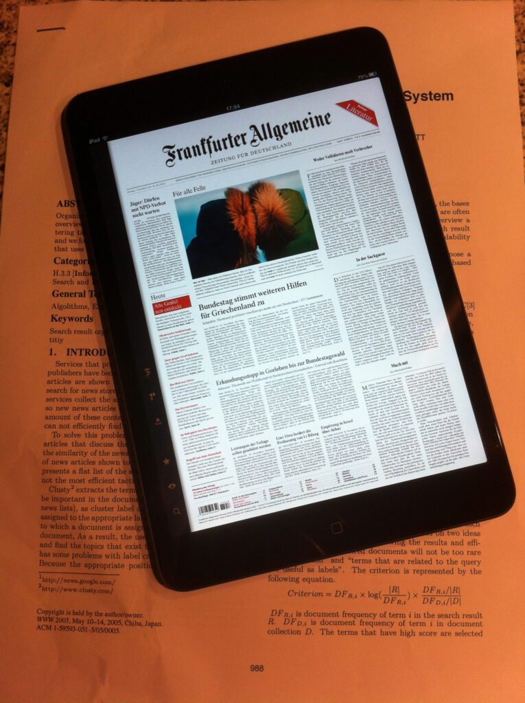 Frankfurter Allgemeine Zeitung op iPad